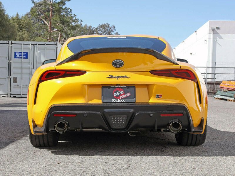 aFe POWER Takeda 2021 Toyota Supra 2.0L (t) 2.5in-3in 304 SS CB Exhaust w/ Carbon Tips Catback aFe