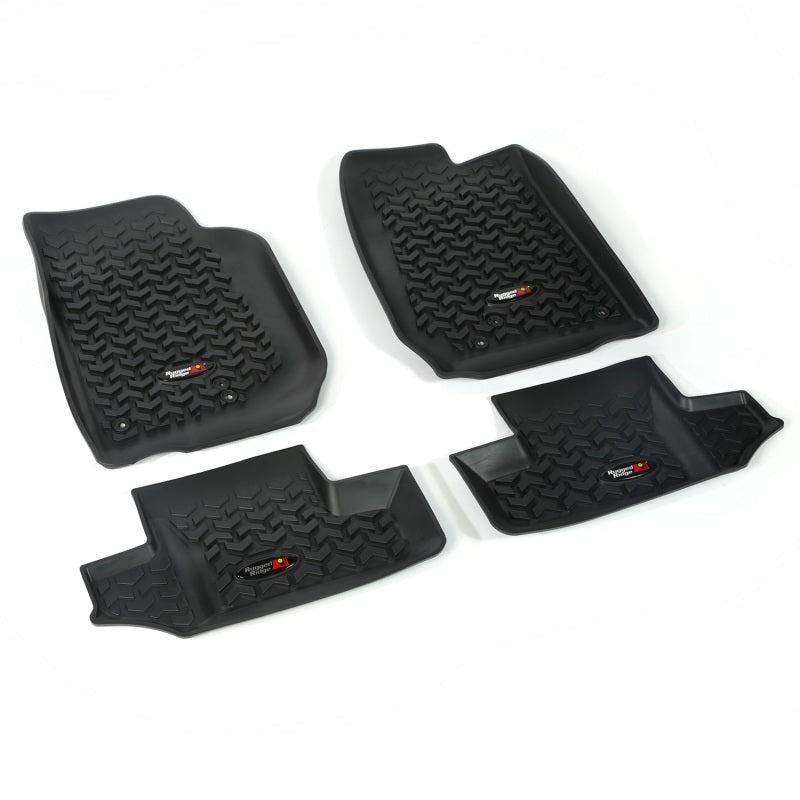 Rugged Ridge Floor Liner Front/Rear Black 2007-2018 Jeep Wrangler JK 2 Dr Floor Mats - Rubber Rugged Ridge
