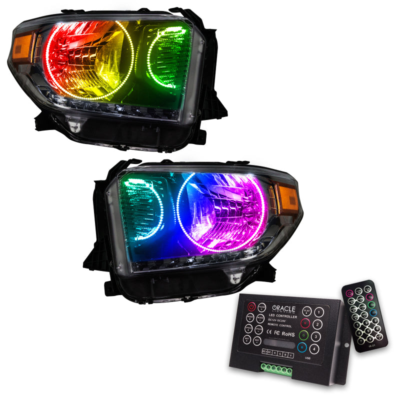 Oracle 14-17 Toyota Tundra SMD HL - Dual Halo Kit - ColorSHIFT w/ 2.0 Controller Headlights ORACLE Lighting