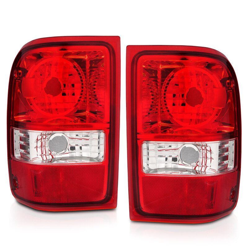 ANZO 2001-2011 Ford Ranger Taillights w/ Red/Clear Lens (OE Replacement) Pair Tail Lights ANZO
