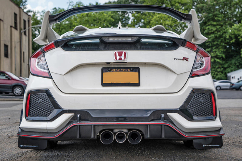 Rally Armor 17-22 Honda Civic Type R White UR Mud Flap w/Red Logo Mud Flaps Rally Armor