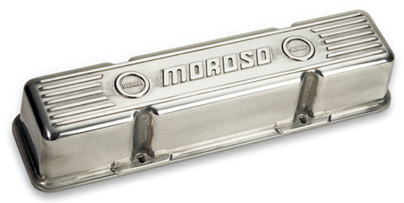 Moroso Chevrolet Small Block Valve Cover - 3.5in - Polished Aluminum - Pair Valve Covers Moroso