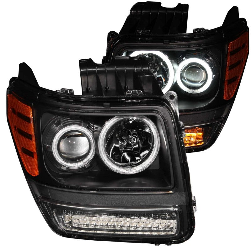 ANZO 2007-2012 Dodge Nitro Projector Headlights w/ Halo Black (CCFL) G2 Headlights ANZO