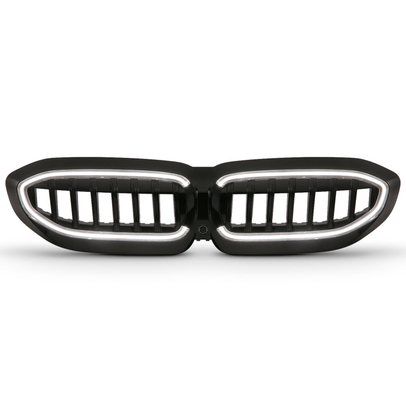 ANZO 19-22 BMW 3 Series Black Housing Full LED Front Grille w/ Initiation & Running Light Headlights ANZO