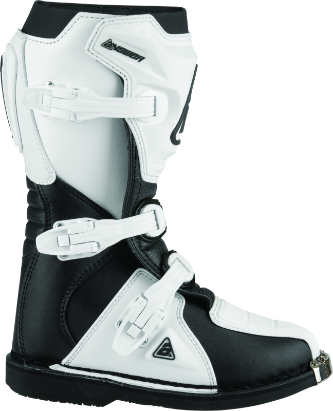Answer AR1 Boot Black/White Youth Size - 1 Motorcycle Boots Answer