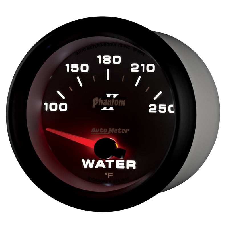 Autometer Phantom II 2-5/8in 100-250 Degrees F Electrical Water Temperature Gauge Gauges AutoMeter