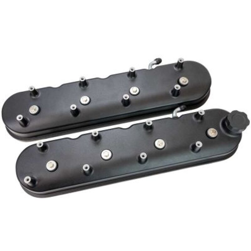 Moroso GM LS 1-1/2in Tall OEM Coil Mounts Black Satin Aluminum Valve Cover - Pair Valve Covers Moroso