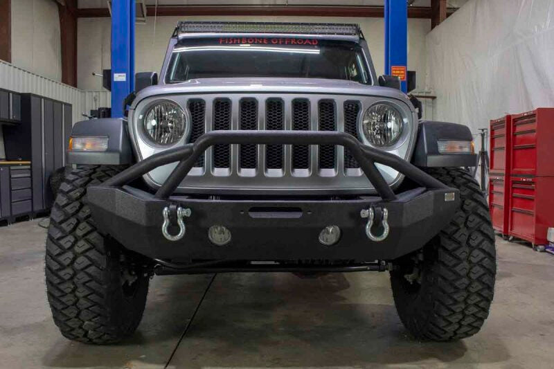 Fishbone Offroad 2018+ Jeep Wrangler JL Mid-Width Winch Front Bumper Bumpers - Steel Fishbone Offroad