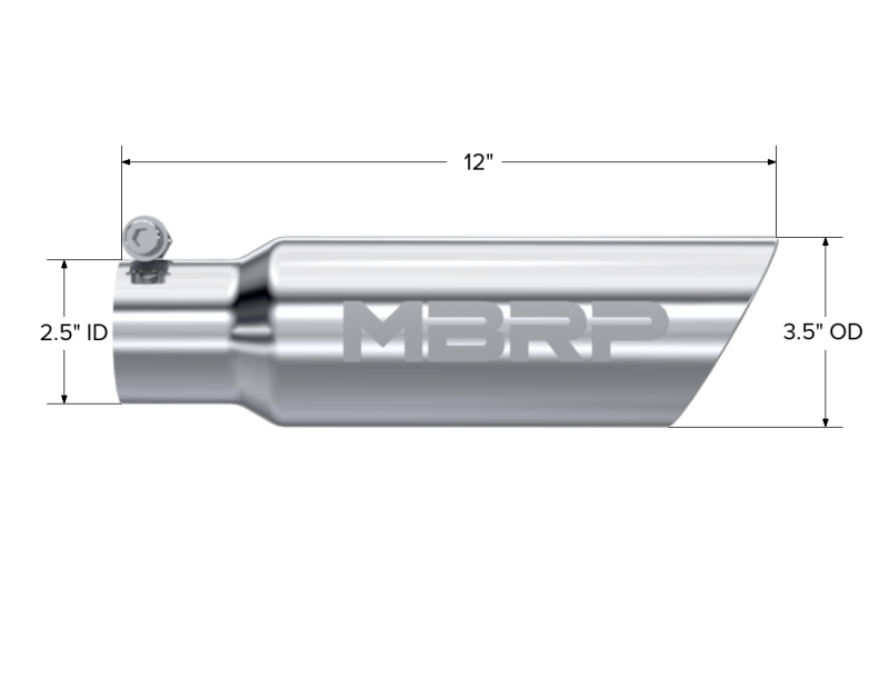MBRP Universal Tip 3in O.D. Dual Wall Angled 2 inlet 12 length Steel Tubing MBRP