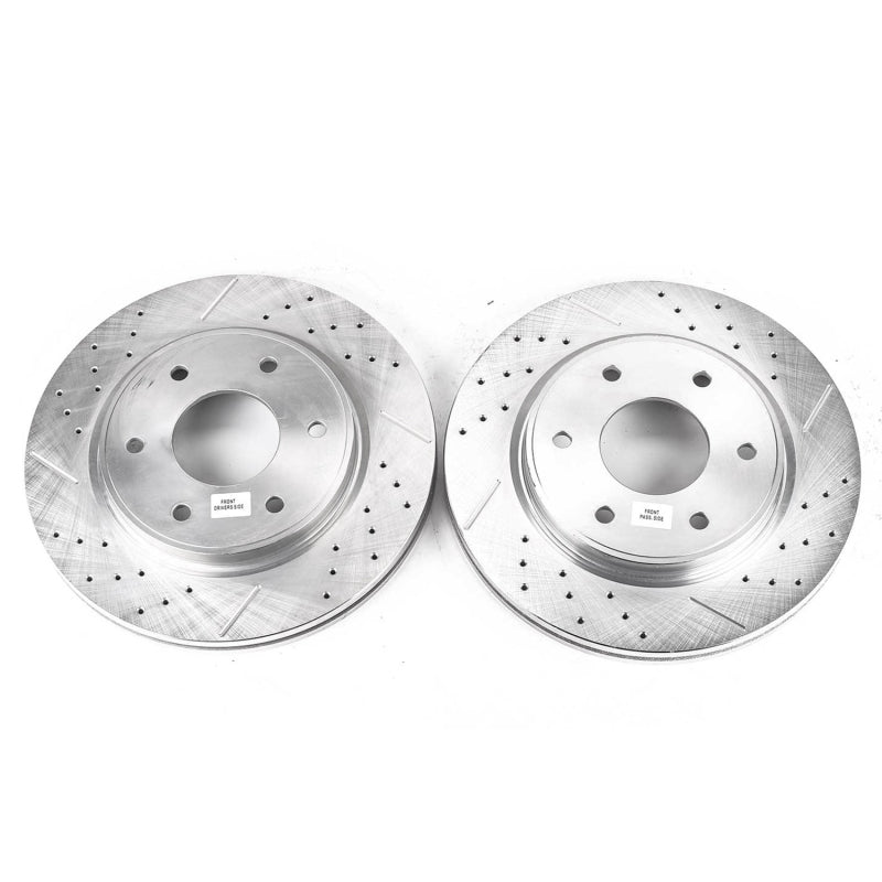 Power Stop 05-06 Infiniti QX56 Front Evolution Drilled & Slotted Rotors - Pair Brake Rotors - Slot & Drilled PowerStop