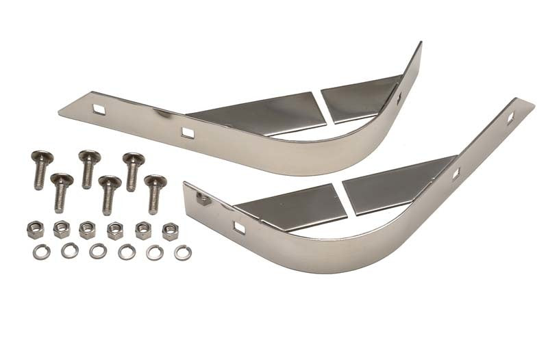 Kentrol 55-86 Jeep CJ Rear Body Guard Pair - Polished Silver Body Armor & Rock Rails Kentrol