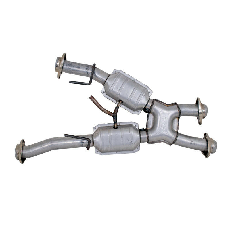 BBK 79-93 Mustang 5.0 Short Mid X Pipe w Catalytic Converters 2-1/2 For Automatic Long Tube Headers X Pipes BBK