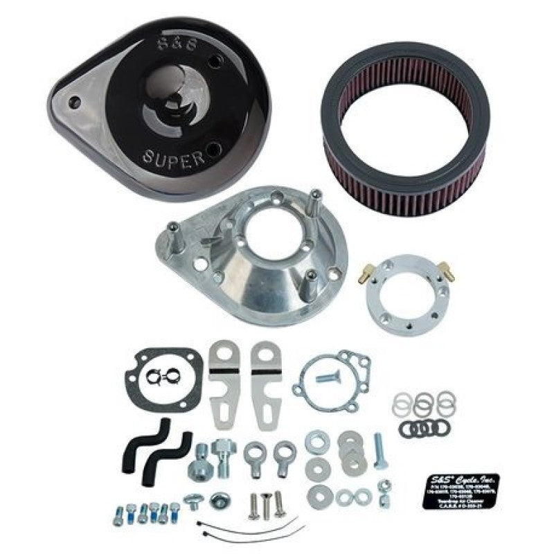S&S Cycle 2007+ XL Sportster Models w/ Stock EFI Teardrop Air Cleaner Kit - Gloss Black Air Intake Components S&S Cycle