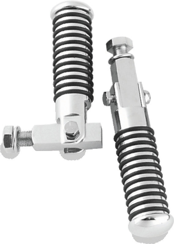 Bikers Choice 72-99 Big Twin & XL Chrome Block Mount O Ring Footpeg Kit 1/2-20 Thread Footpegs Bikers Choice
