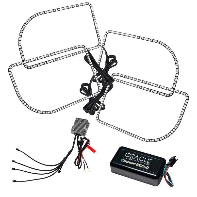 Oracle Ford F250/350 11-16 Dynamic Halo Kit - Square Ring Design - ColorSHIFT - Dynamic Headlights ORACLE Lighting