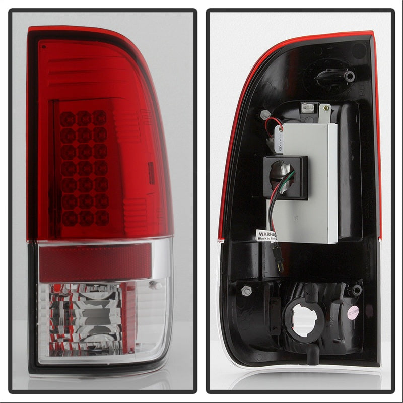 Spyder Ford F150 side 97-03/F250/350 Duty 99-07 LED Tail Lights Red Clear ALT-YD-FF15097-LED-RC Tail Lights SPYDER