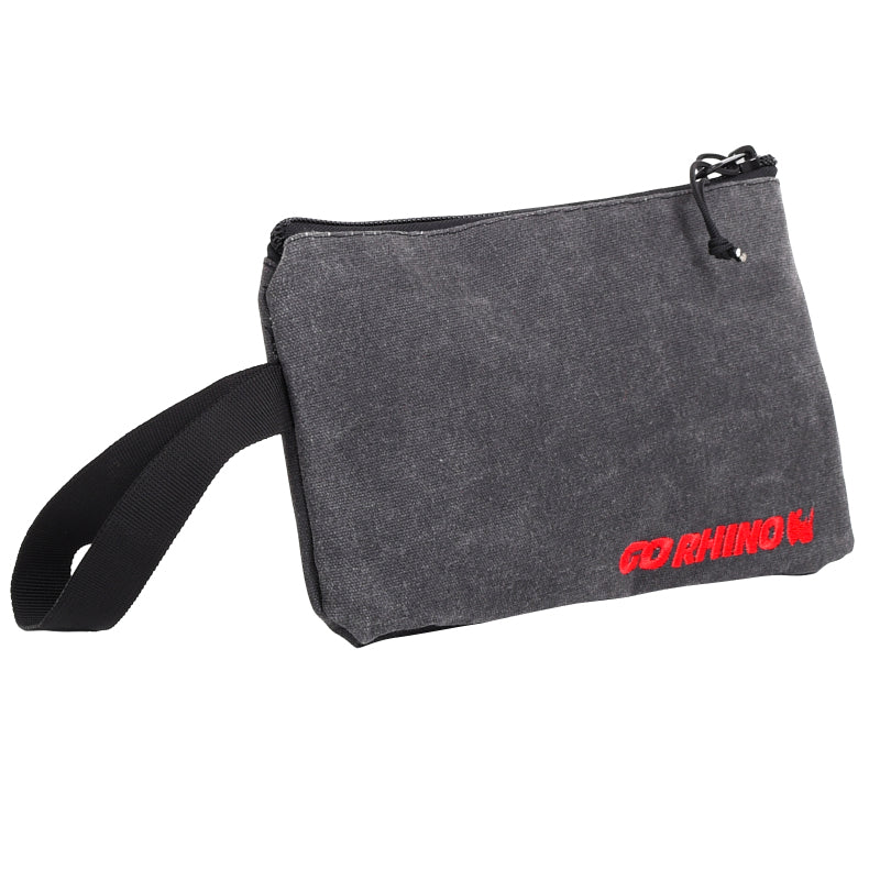 Go Rhino XVenture Gear Zipped Pouch - Large (12in. Wide Pocket / 6.5in. Hand Strap) Canvas - Black Cargo Boxes & Bags Go Rhino