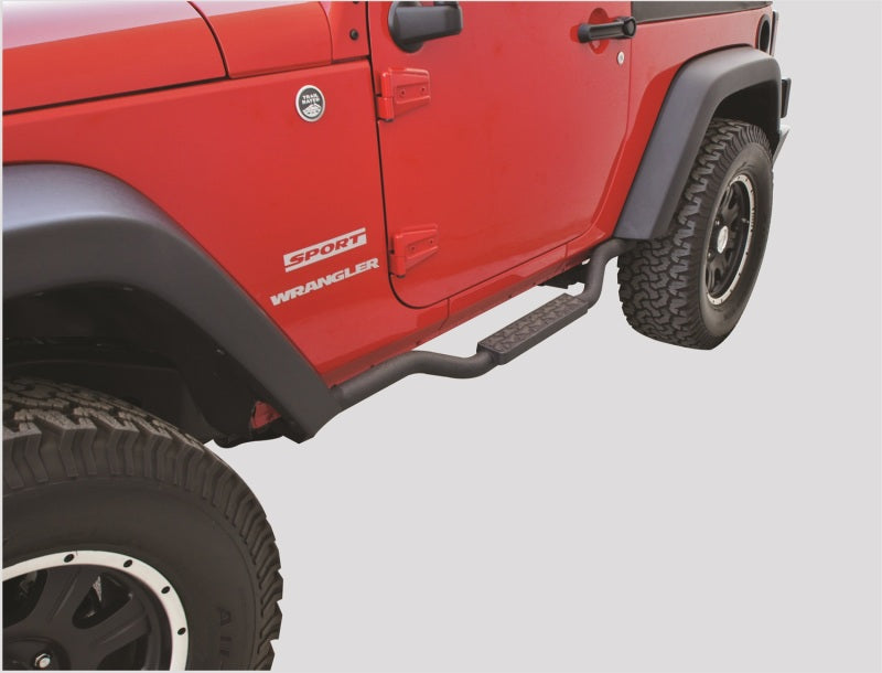 Rampage 2007-2018 Jeep Wrangler(JK) Side Bar Drop Step Slimline - Black Side Steps Rampage