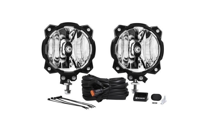 KC HiLiTES 6in. Pro6 Gravity LED Light 20w Single Mount SAE/ECE Driving Beam (Pair Pack System) Light Bars & Cubes KC HiLiTES