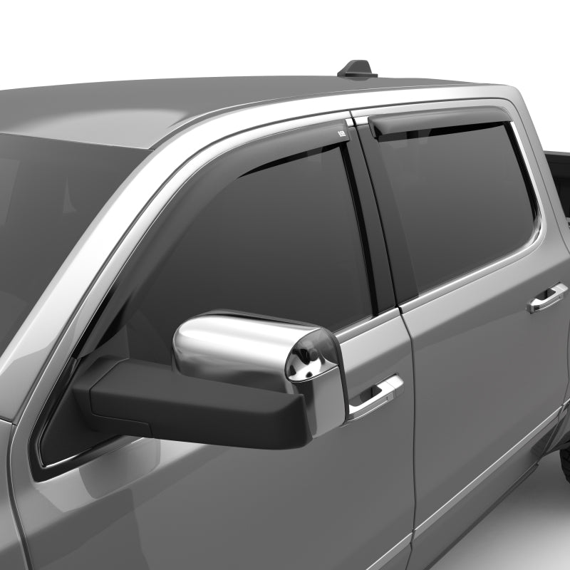 EGR 2019 Dodge Ram 1500 Crew Cab Tape-On Window Visors Set of 4 - Dark Smoke Wind Deflectors EGR