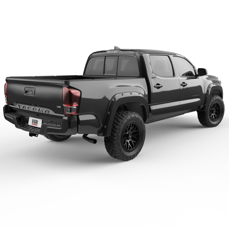 EGR 16+ Toyota Tacoma w/Mudflap Bolt-On Look Color Match Fender Flares - Set - Black Fender Flares EGR