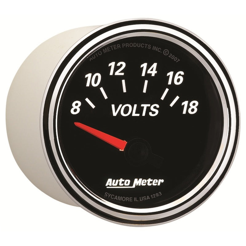 Autometer Designer Black II 52mm 18V Voltmeter Gauge Gauges AutoMeter