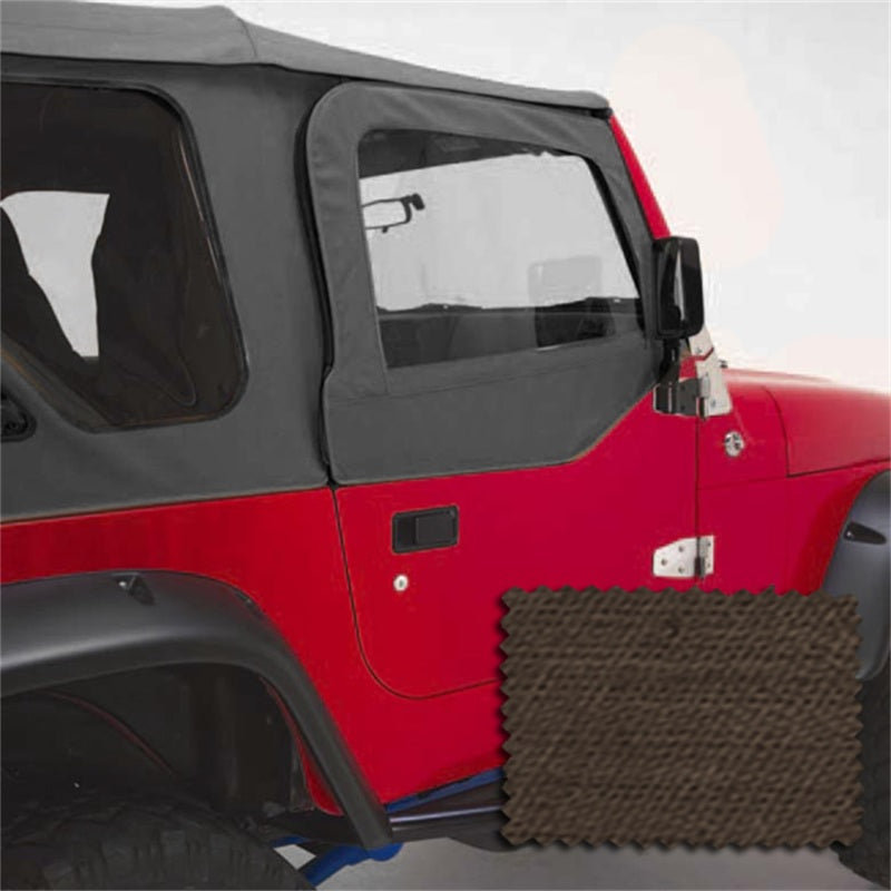 Rugged Ridge Upper Soft Door Kit Khaki Denim 97-06 Jeep Wrangler Doors Rugged Ridge