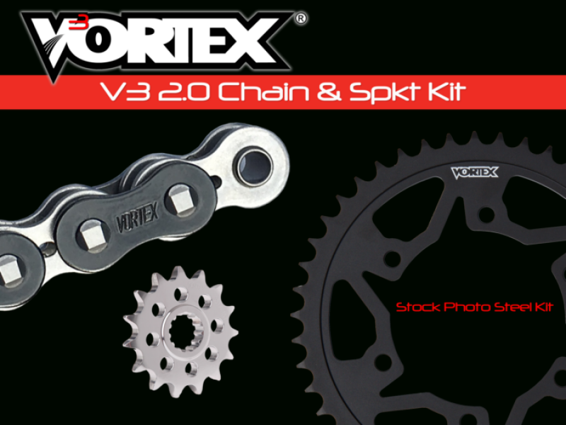 Vortex Racing V3 2.0 Chain and Sprocket Kit 3291-15,435S-45,520SX3-108- Black Chains Vortex Racing