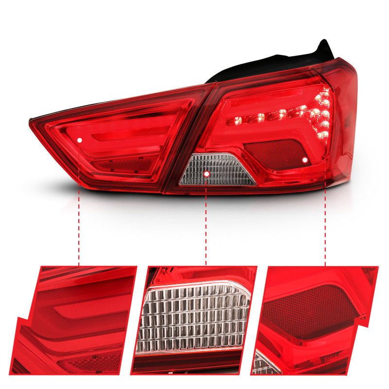 ANZO 14-18 Chevrolet Impala LED Taillights Red/Clear Tail Lights ANZO