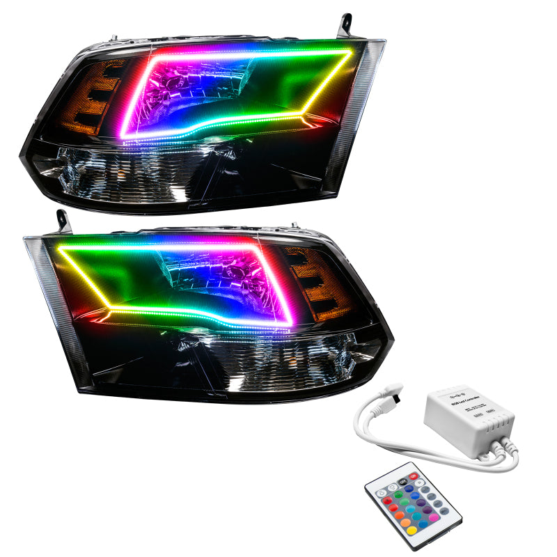 Oracle 09-17 RAM 1500 Quad Pre-Assembled Headlights Blk Housing - w/ Simple Controller Headlights ORACLE Lighting