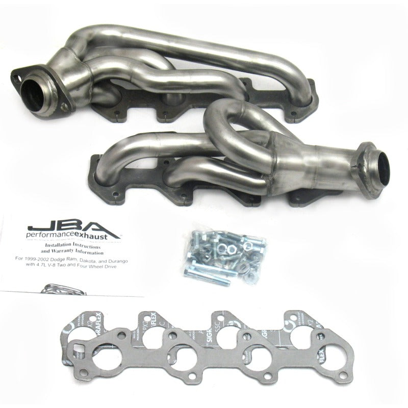 JBA 00-03 Dodge 4.7L PowerTech 1-1/2in Primary Raw 409SS Cat4Ward Header Headers & Manifolds JBA
