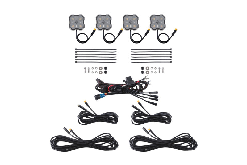 Diode Dynamics Rock Light - Amber/White - M8 4-Pack Light Accessories and Wiring Diode Dynamics