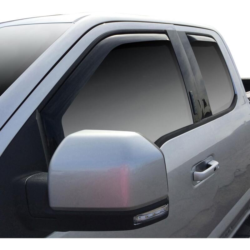Westin 2015-2018 Ford F-150 SuperCab Wade In-Channel Wind Deflector 4pc - Smoke Wind Deflectors Westin