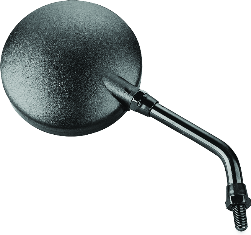 BikeMaster Round Mirror 6in Stem -10mm - Black Side Mirrors BikeMaster