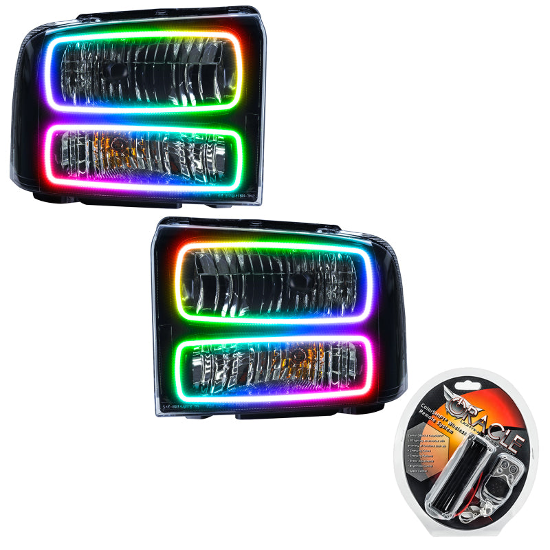 Oracle 05-07 Ford F-250/350 SMD HL - Black - ColorSHIFT Headlights ORACLE Lighting