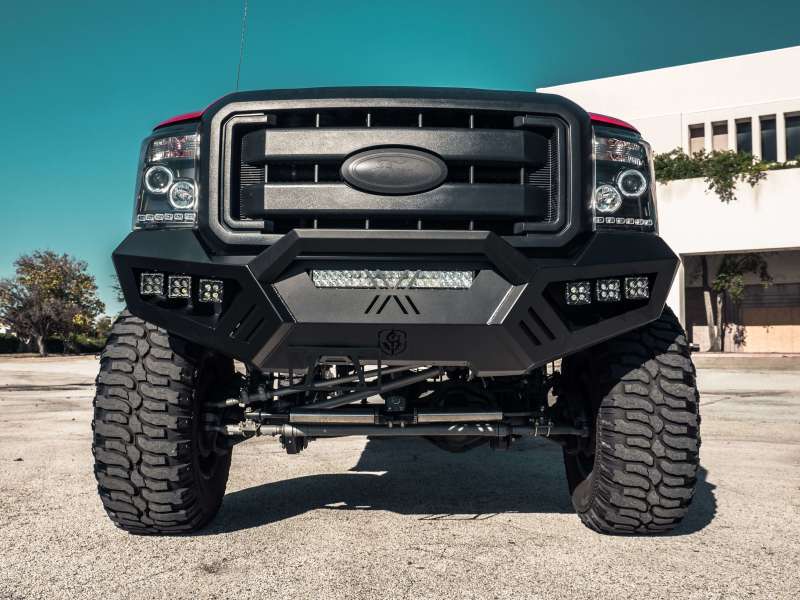 Road Armor 11-16 Ford F-250 SPARTAN Front Bumper Bolt-On Pre-Runner Guard - Tex Blk Bumpers - Steel Road Armor