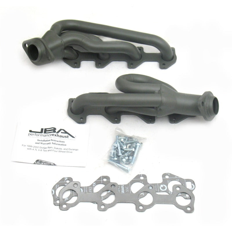 JBA 02-03 Dodge RAM 4.7L PowerTech 1-1/2in Primary Ti Ctd Cat4Ward Header Headers & Manifolds JBA