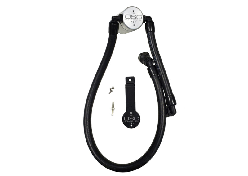 J&L Oil Separator 3.0 Passenger Side 2011-14 Mustang GT/12-13 Boss 302 Remote Mount - Clear Anodized Oil Separators J&L