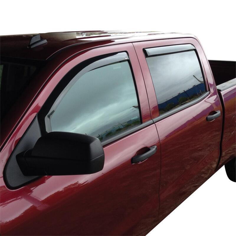 Westin 2014-2018 Chevy Silverado 1500 Crew Cab Wade In-Channel Wind Deflector 4pc - Smoke Wind Deflectors Westin