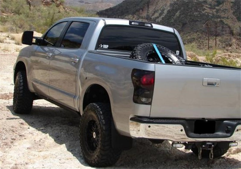 N-Fab Bed Mounted Tire Carrier Universal - Tex. Black - Black Strap Spare Tire Carriers N-Fab