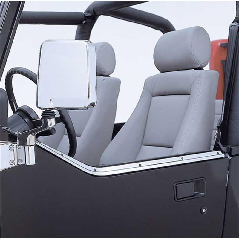 Rugged Ridge 87-95 Jeep Wrangler YJ Stainless Steel Half Door Retaining Channel Doors Rugged Ridge