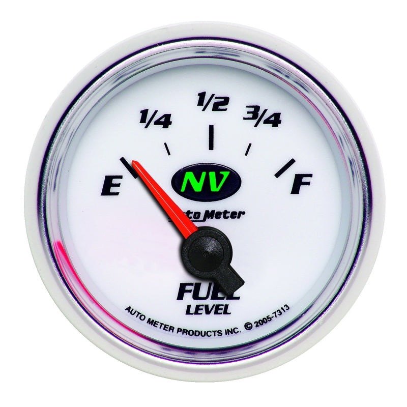Autometer NV 2-1/16in 0 Ohms - Empty To 90 Ohms - Full Electric Fuel Level Gauge Gauges AutoMeter