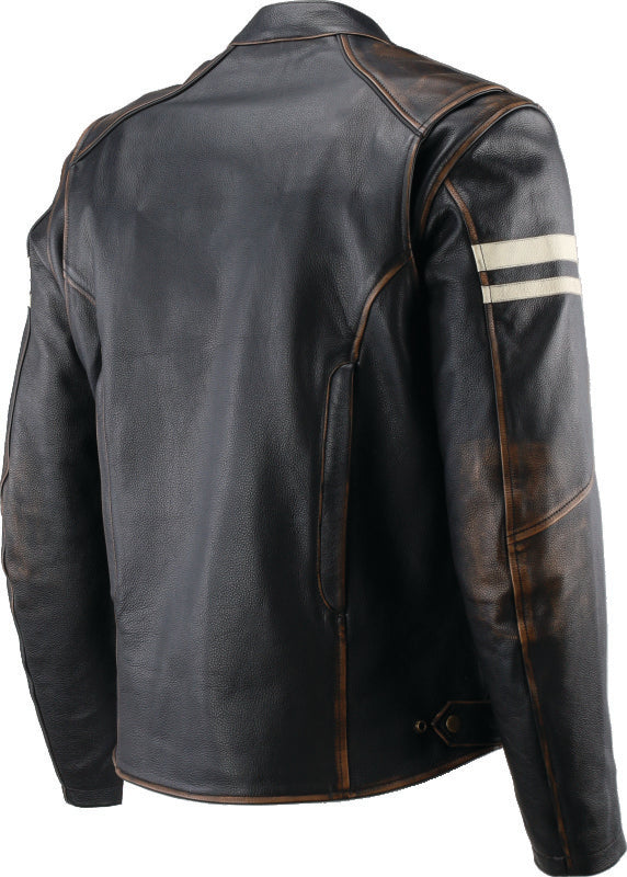 Kuryakyn Leather By River Road Hoodlum Vintage Leather Jacket Black - Small Jackets - Leather Kuryakyn