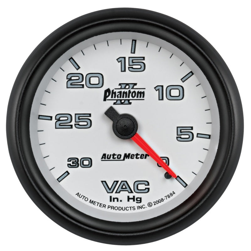 AutoMeter Gauge Vacuum 2-5/8in. 30Inhg Mechanical Phantom II Gauges AutoMeter