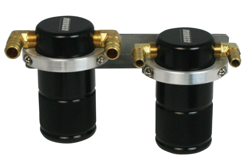 Moroso 04-07 Subaru STi/06-07 WRX Air/Oil Separator Catch Can - Small Body - Billet Aluminum - Black Oil Catch Cans Moroso