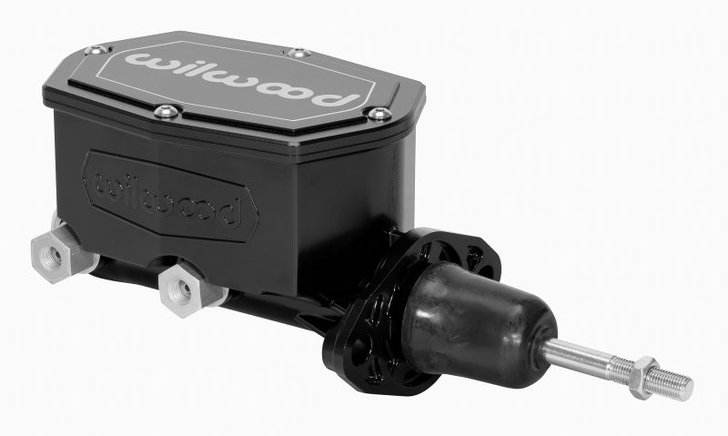 Wilwood Compact Tandem Master Cylinder - 1.12in Bore - w/Pushrod (Black) Brake Master Cylinder Wilwood