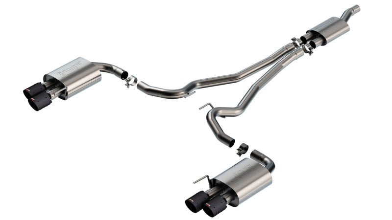 Borla 2024 Ford Mustang 2.3L Ecoboost S-Type Catback Exhaust CF BA w/ Quad Tips - Non-Active Catback Borla
