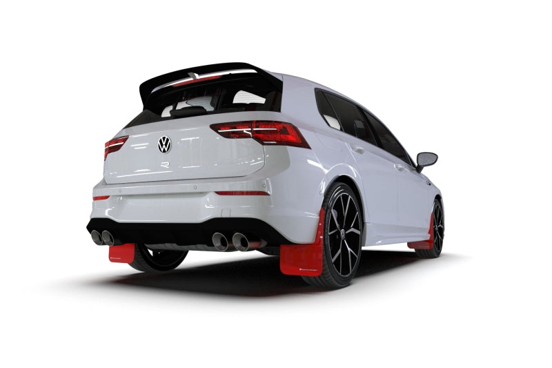 Rally Armor 22-25 VW MK8 Golf GTI/R Black UR Mud Flap w/White Logo Mud Flaps Rally Armor
