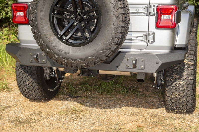 Rugged Ridge Spartan Rear Bumper Full Width 18-20 Jeep Wrangler JL Bumpers - Steel Rugged Ridge