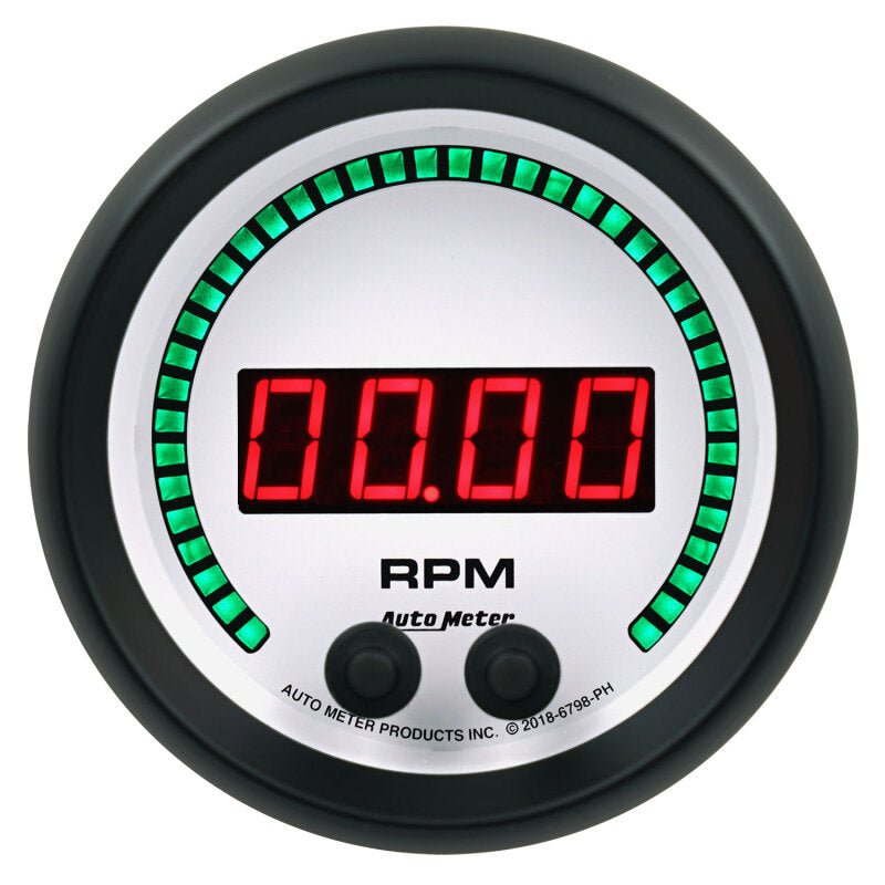Autometer 85.7mm White 0-16K RPM Tachometer Phantom Elite Digital Gauge Gauges AutoMeter